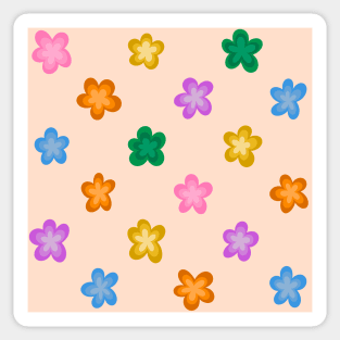 Groovy flower pattern Sticker